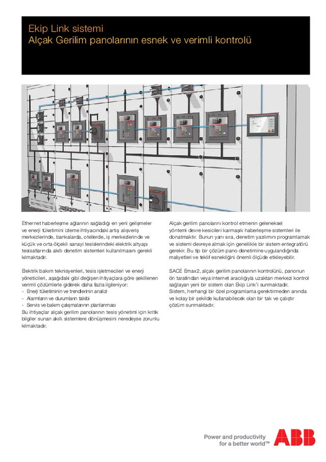 Ekip Link Sistemi - Alçak Gerilim panolarının esnek ve verimli kontrolü