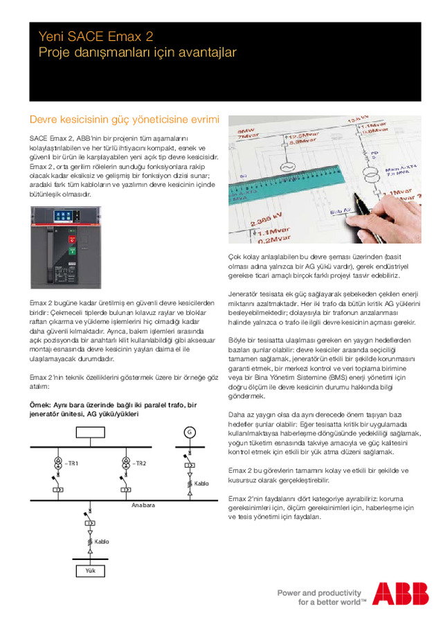 Yeni SACE Emax 2 - Proje danışmanları için avantajlar