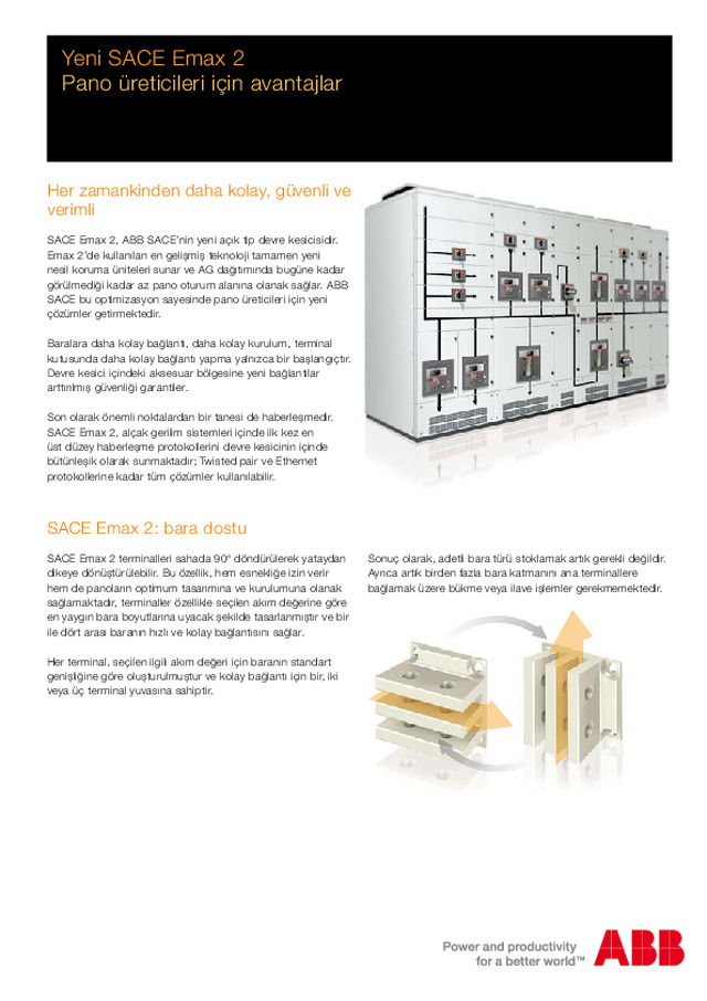 Yeni SACE Emax 2 - Pano üreticileri için avantajlar