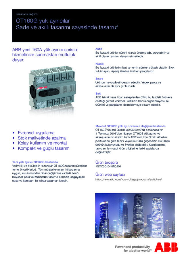 OT160G - Sigortasız yük ayırıcı