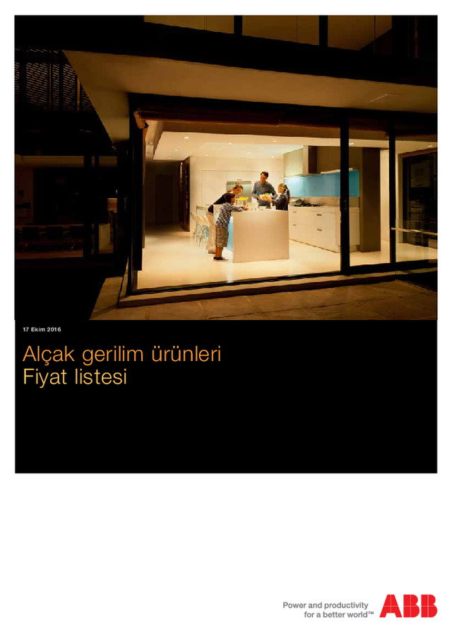 ABB AG Ürünleri 17 Ekim 2016 Fiyat Lİstesi