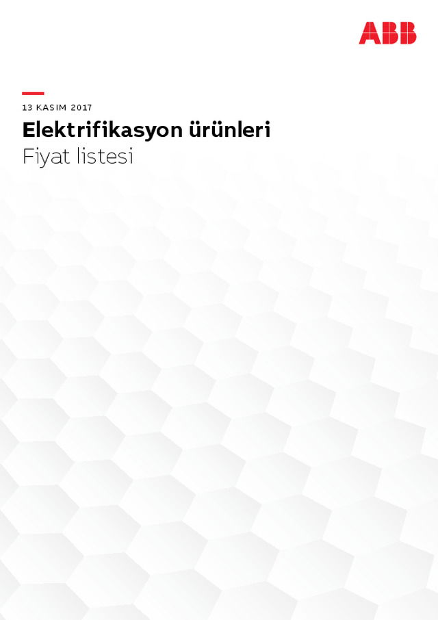 Elektrifikasyon Ürünleri Fiyat Listesi