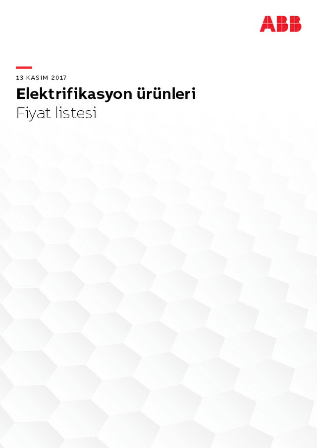 Elektrifikasyon Ürünleri Fiyat Listesi