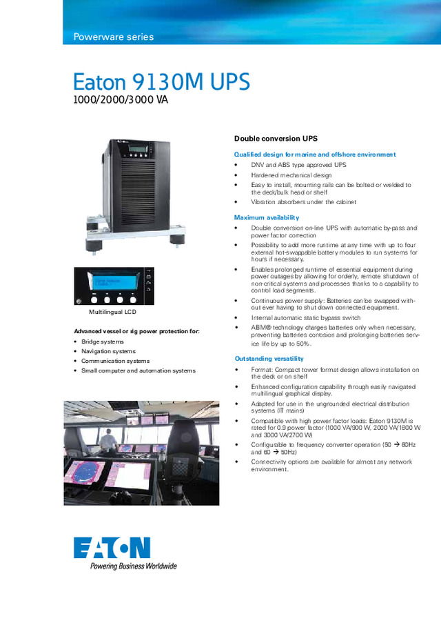 Eaton Denizcilik 9130M UPS