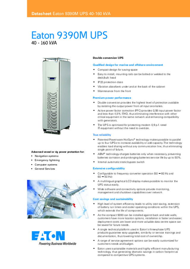 Eaton Denizcilik 9390M UPS