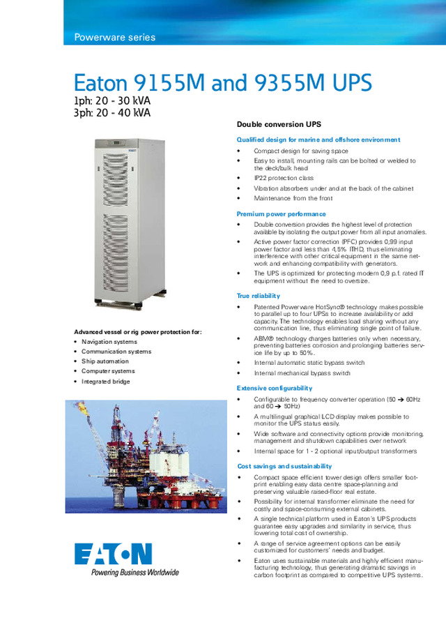 Eaton 9155M and 9355M UPS