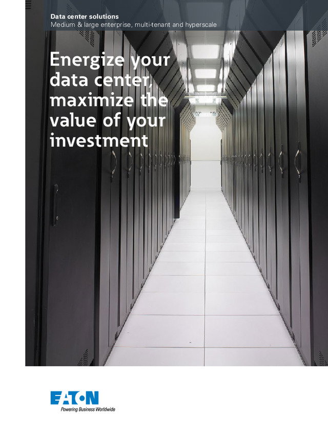 Data center solutions Medium & large enterprise, multi-tenant and hyperscale