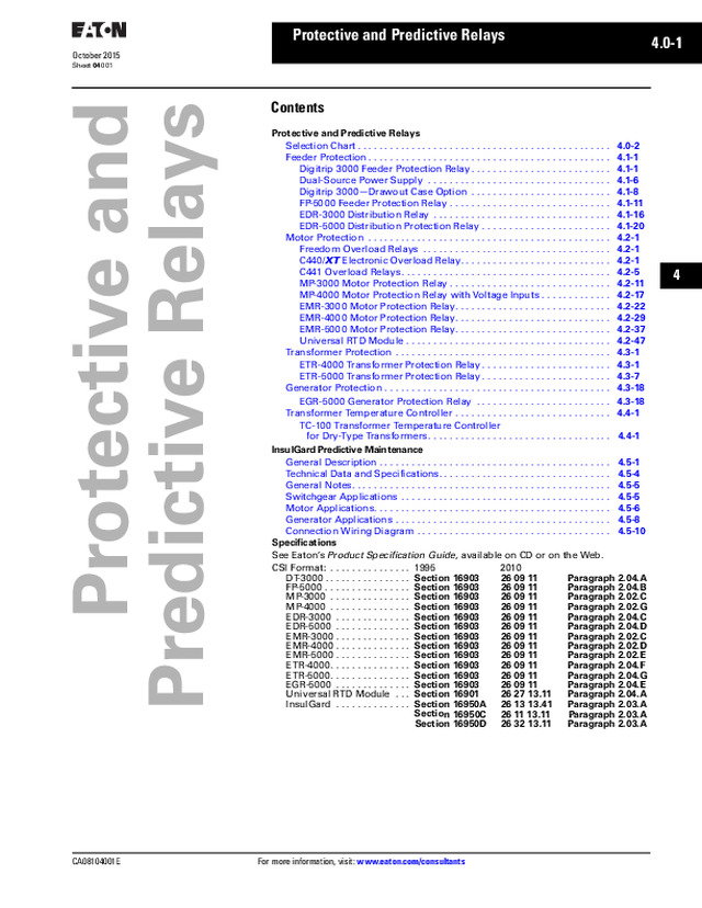 Protective and Predictive Relays