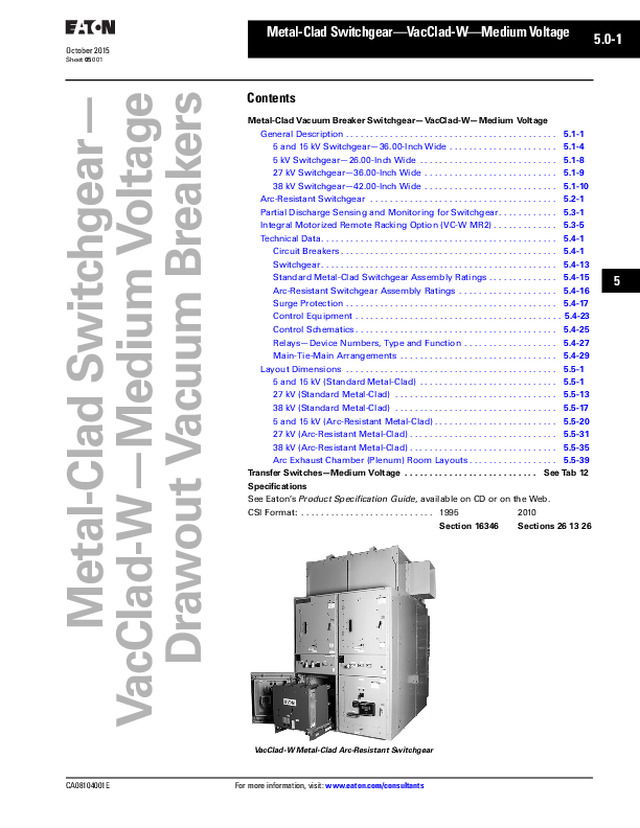 Metal-Clad Switchgear—VacClad-W—Medium Voltage