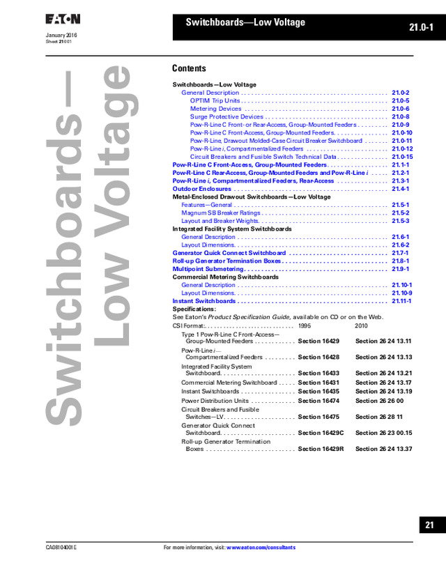 Switchboards—Low Voltage