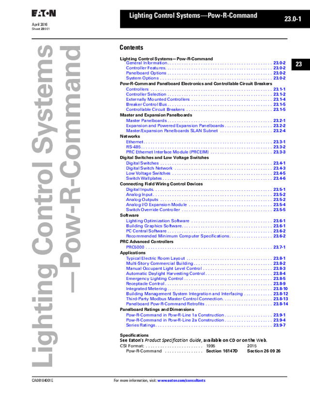 Lighting Control Systems—Pow-R-Command