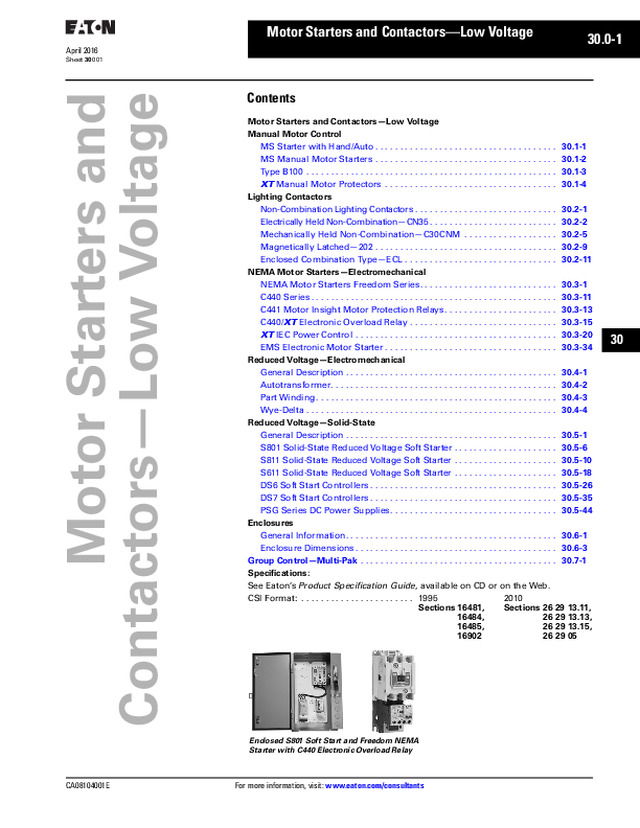 Motor Starters and Contactors—Low Voltage
