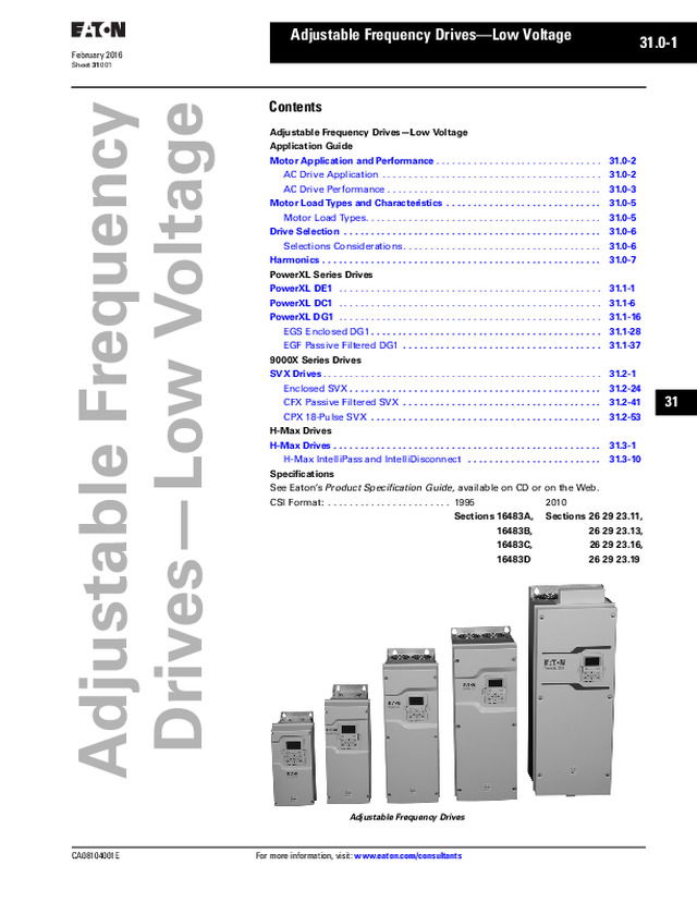 Adjustable Frequency Drives—Low Voltage