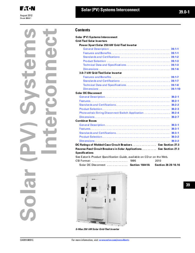 Solar (PV) Systems Interconnect