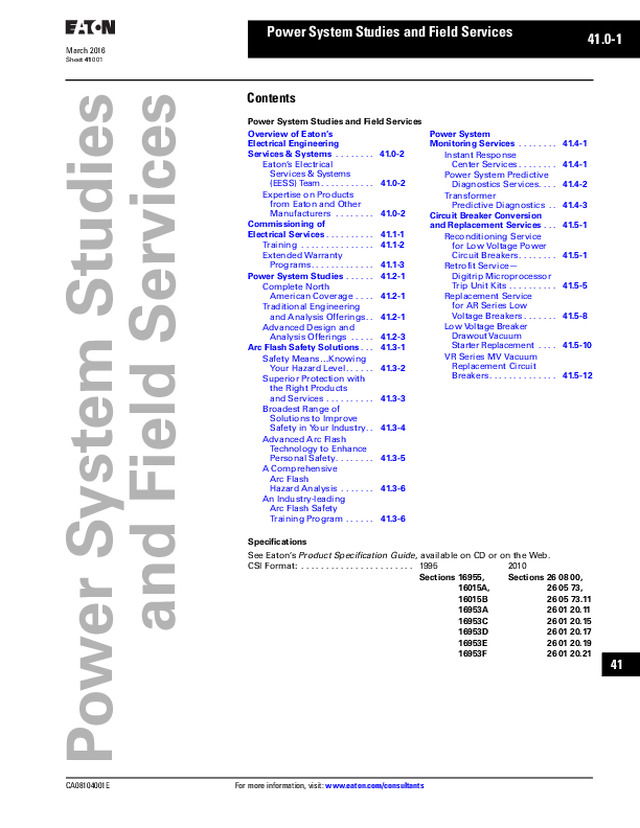 Power System Studies and Field Services