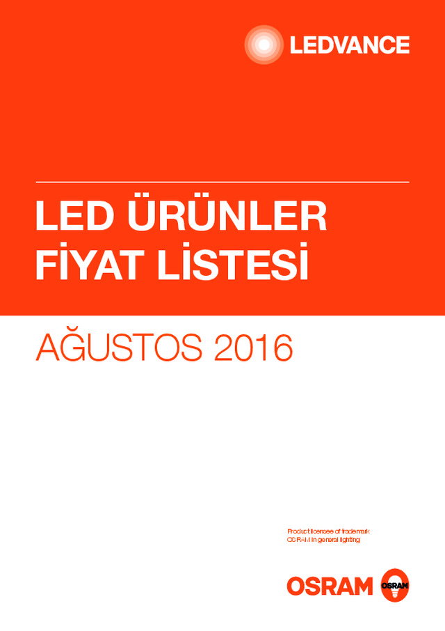 LED Fiyat Listesi Ağustos 2016