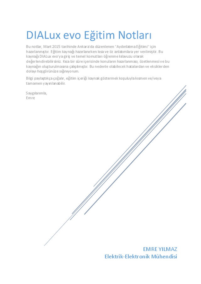 DIALux Evo Eğitim Notları