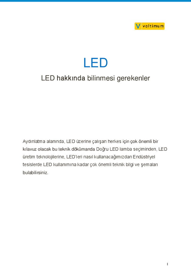 LED hakkında bilinmesi gerekenler teknik dökümanı