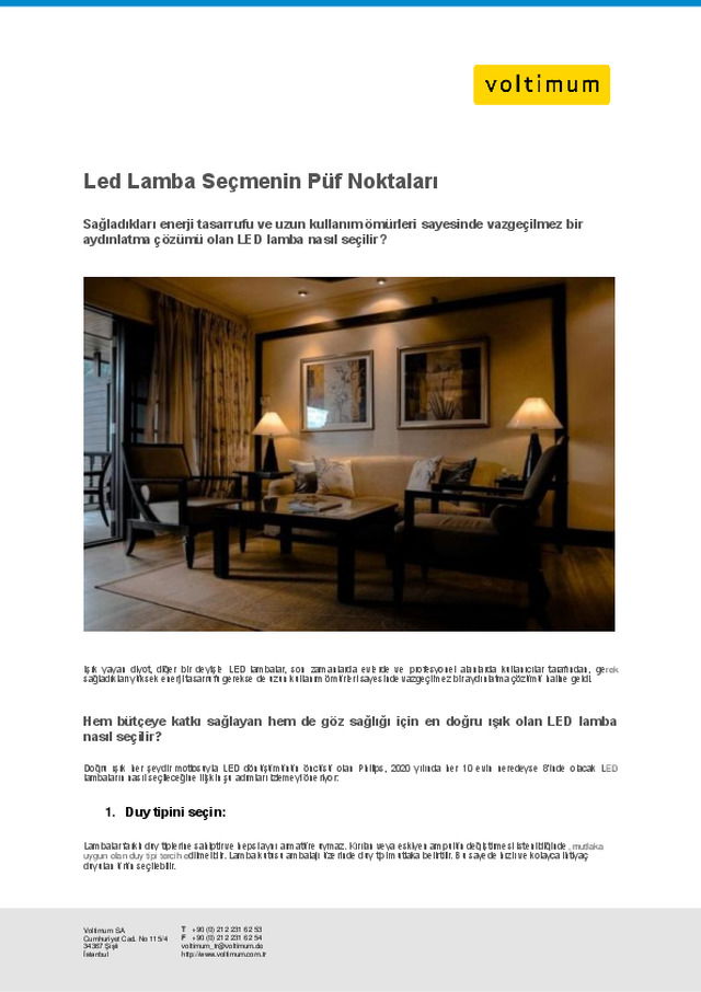Led Lamba Seçmenin Püf Noktaları