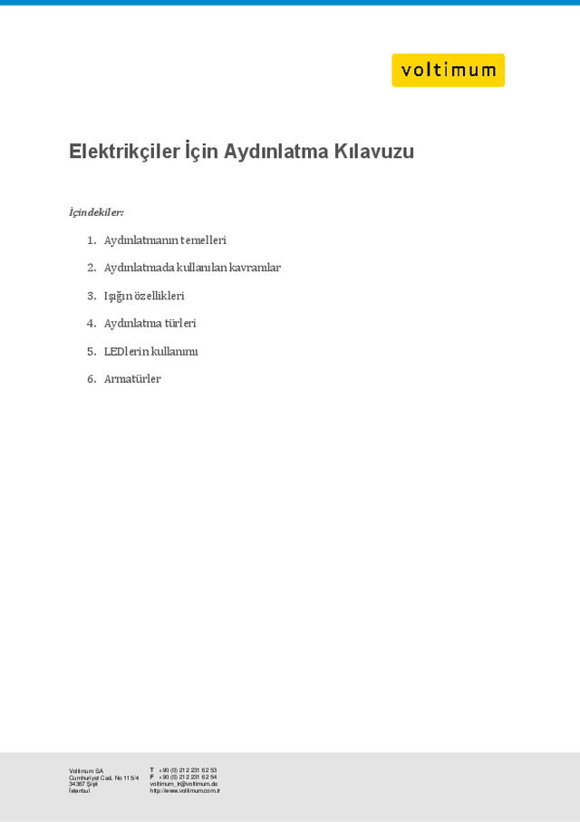 Elektrikçiler İçin Aydınlatma Kılavuzu