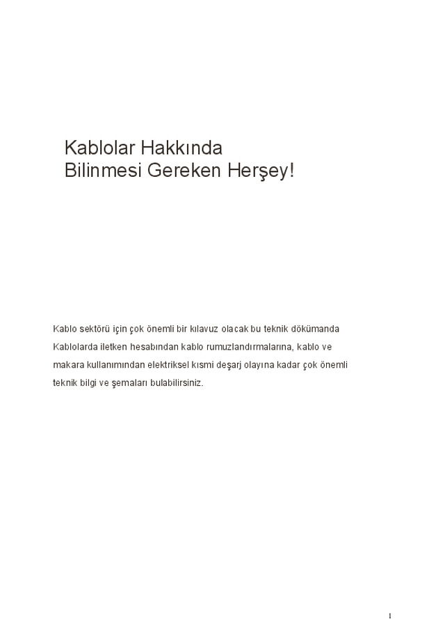 Kablolar Hakkında  Bilinmesi Gereken Herşey!
