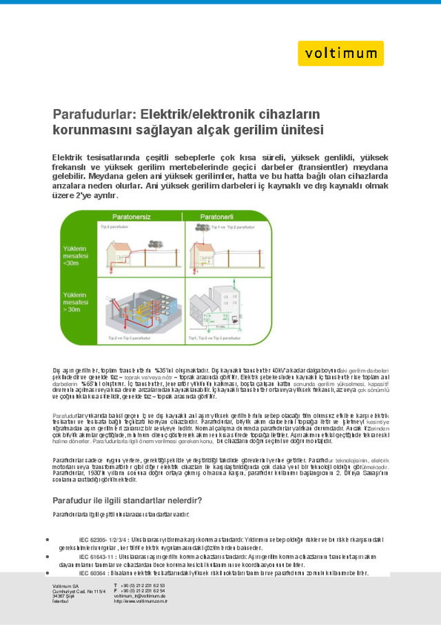Parafudurlar: Elektrik/elektronik cihazların korunmasını sağlayan alçak gerilim ünitesi