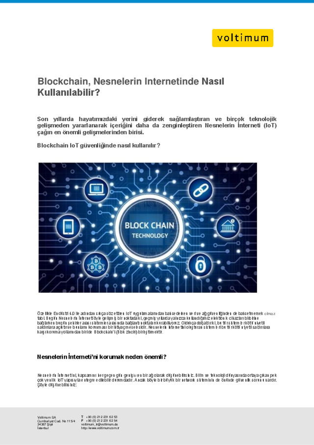 Blockchain, Nesnelerin Internetinde Nasıl Kullanılabilir?