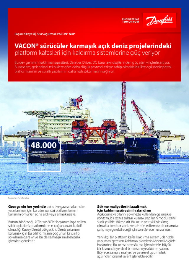 VACON® Sürücüler Karmaşık Açık Deniz Projelerinde Güç Veriyor