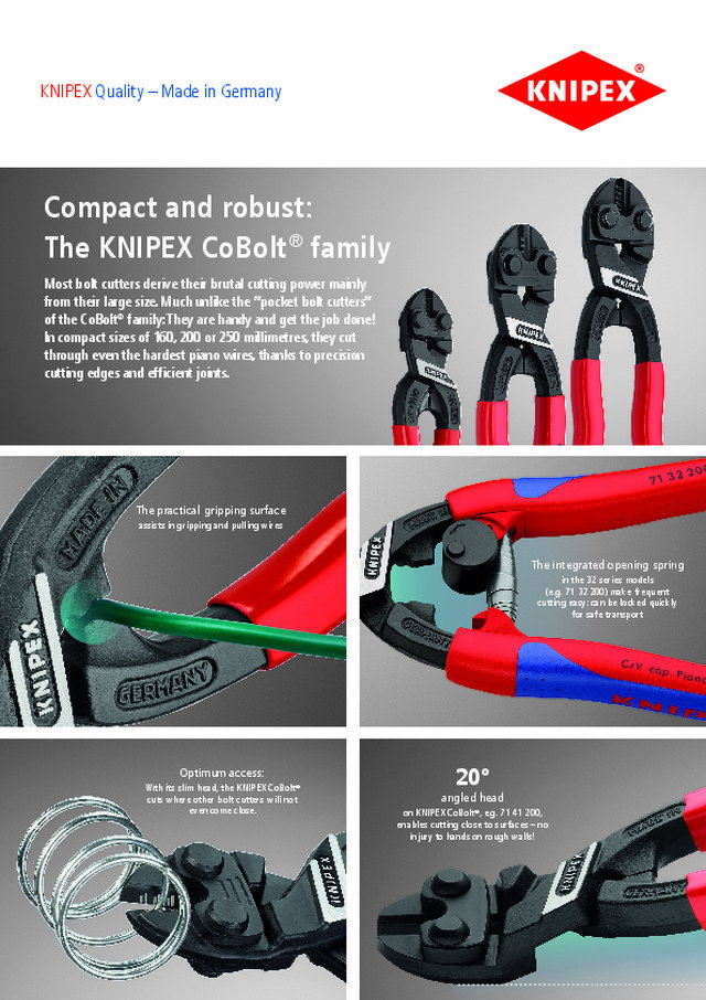 Compact and robust: The KNIPEX CoBolt® family