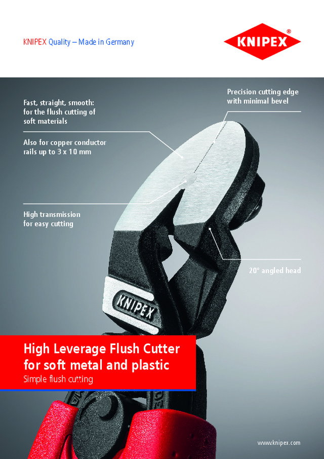 High Leverage Flush Cutter for soft metal and plastic