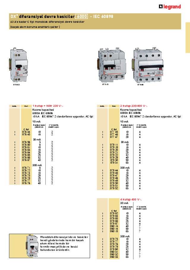 DX Diferansiyel Devre Kesiciler