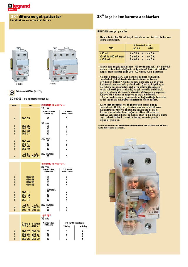 DX Diferansiyel Şalterler ve Kaçak Akım Anahtarı