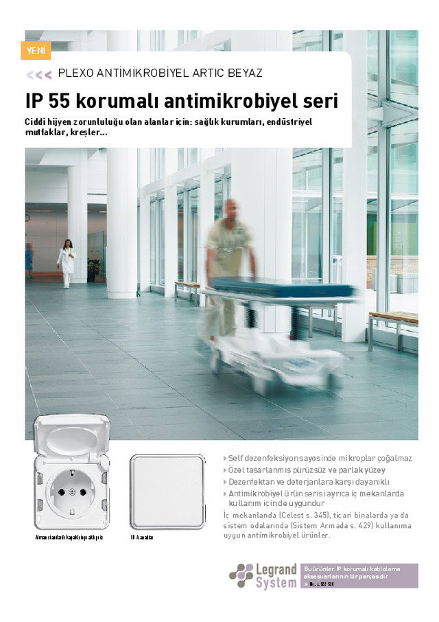 IP55 Plexo Antimikrobiyel Anahtar Priz Serisi
