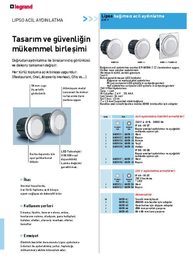 LİPSO Acil aydınlatma