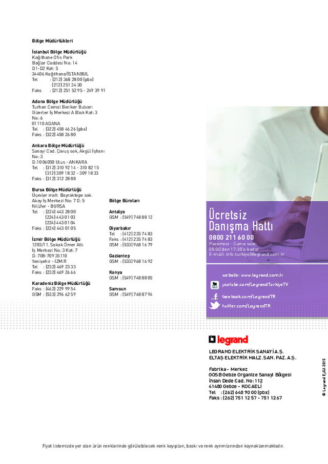 Legrand Eylül 2015 Perakende Fiyat Listesi