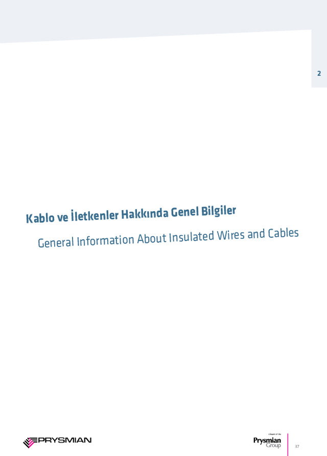 Kablo ve iletkenler hakkında genel bilgiler - İletkenler ve Enerji Kataloğu