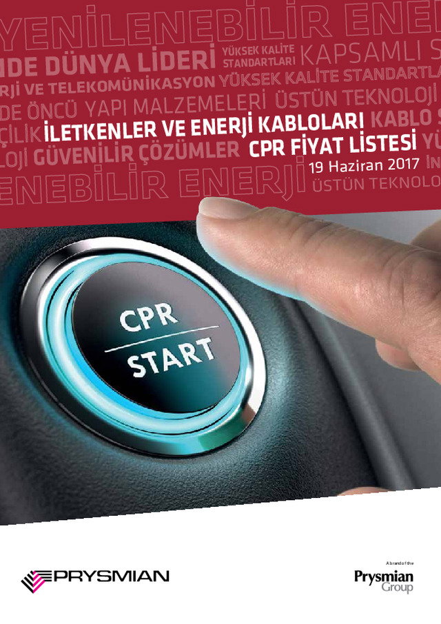Prysmian Kablo Enerji Kabloları Fiyat Listesi