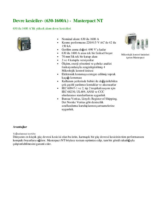 630-1600A-Masterpact NT