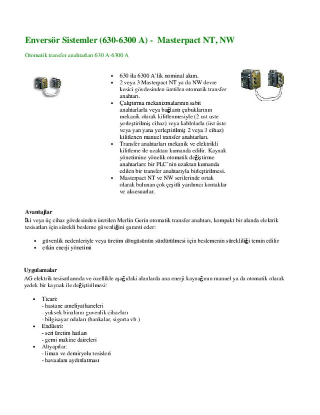 630-6300 A-Masterpact NT-NW