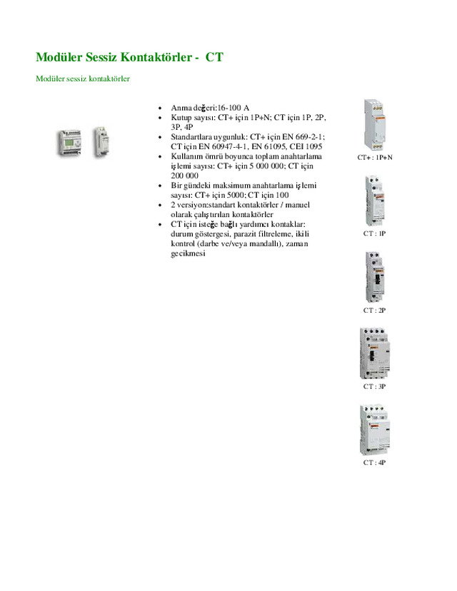 Sessiz Kontaktörler - CT