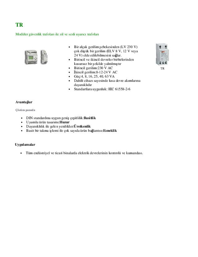 Güvenlik Trafoları - TR