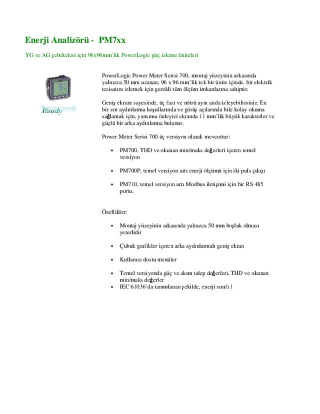 Enerji Analizoru -  PM7xx