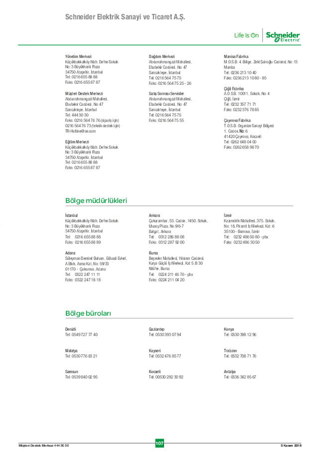 Schneider Elektrik Partner Listesi - Alçak Gerilim&Endüstri Bayi Listeleri