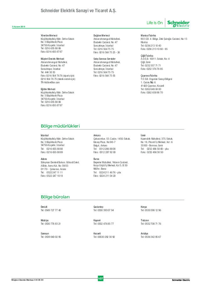 Schneider Elektrik Partner Listesi - ETKS Bayi Listeleri