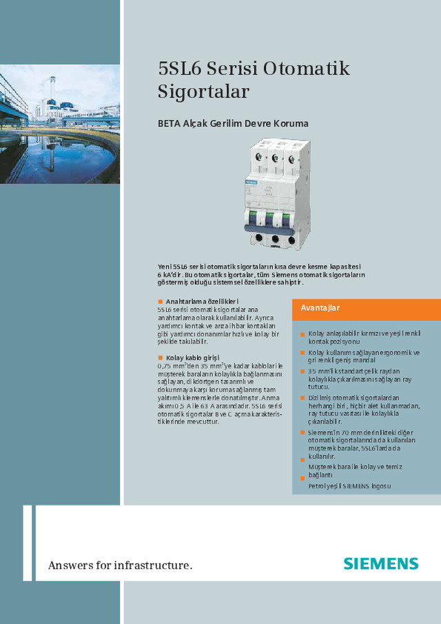 5SL6 Serisi Otomatik Sigortalar