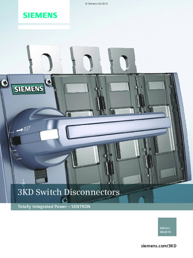 Sentron 3KD Sigortasız Yük Kesici Katalog -2015