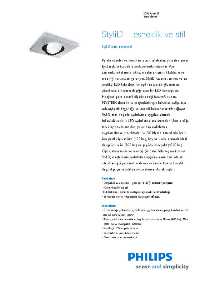 StyliD Mini, Recessed