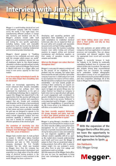 Megger Group CEO'su Jim Fairbairn ile Röportaj