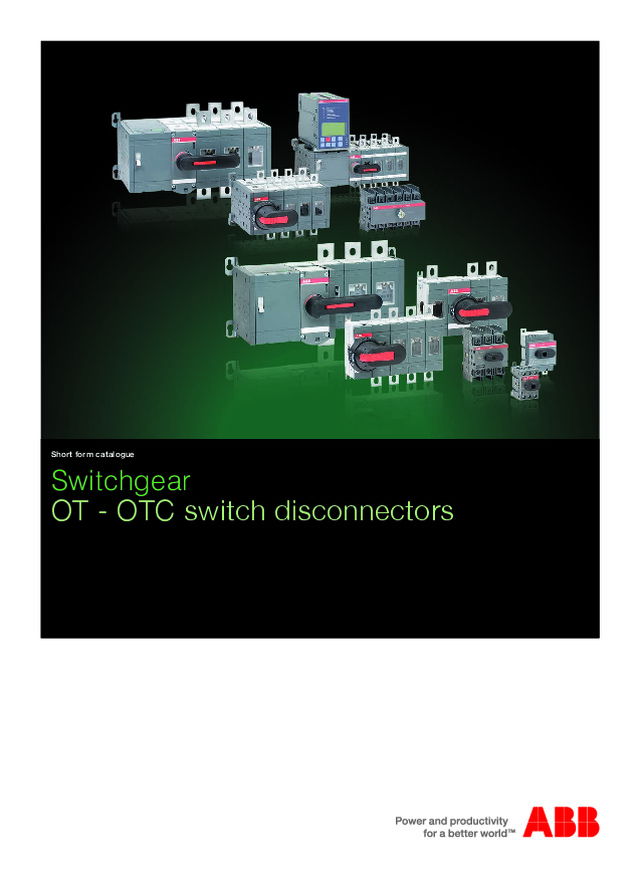 ABB - Product Catalogue - 2015 - Switchgear OT - OTC switch disconnectors