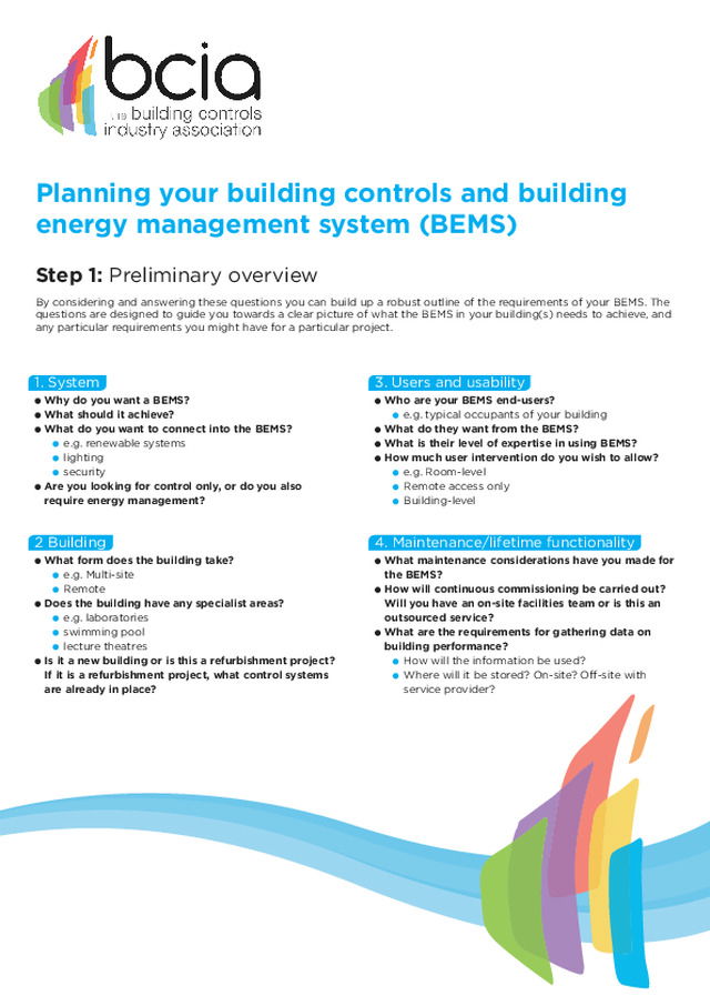 Planning your building controls and building energy management system (BEMS) - Part 1